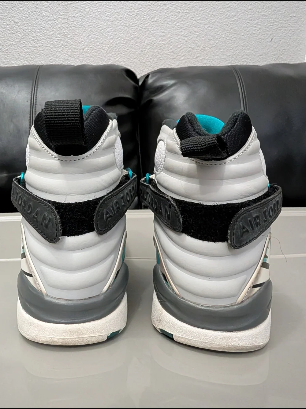 Nike Air Jordan 8 Retro GS South Beach Sneakers White Teal 7Y / Women’s 8.5